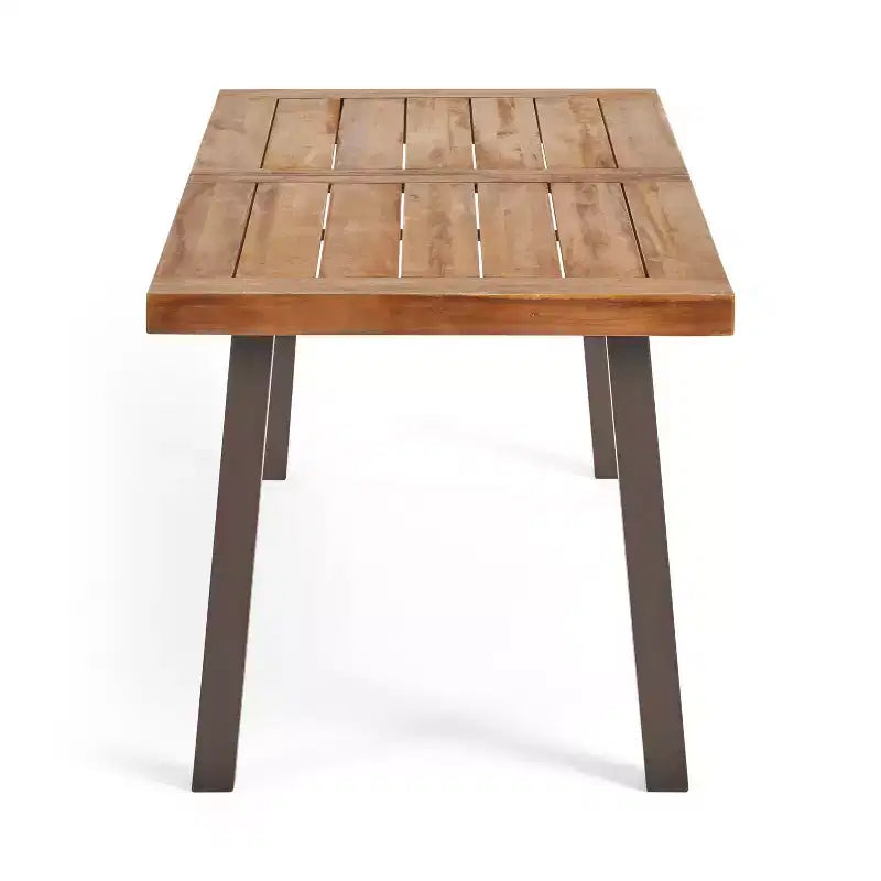 Set da pranzo da esterno Christopher Knight Home Neva, 5 pezzi, industriale, in legno di acacia e vimini, con cuscini