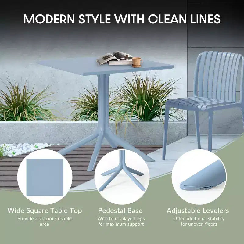 Set da pranzo da esterni WestinTrends Playa Modern da 5 pezzi in resina con sedie da pranzo da esterni impilabili