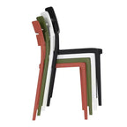 WestinTrends Playa Moderno Set da Pranzo da Esterno in Resina a 5 Pezzi con Tavolo e Sedie Impilabili, Nero