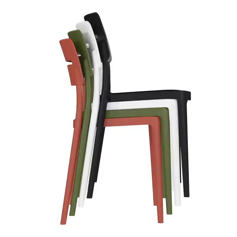 WestinTrends Playa Moderno Set da Pranzo da Esterno in Resina a 5 Pezzi con Tavolo e Sedie Impilabili, Nero