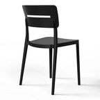 WestinTrends Playa Moderno Set da Pranzo da Esterno in Resina a 5 Pezzi con Tavolo e Sedie Impilabili, Nero