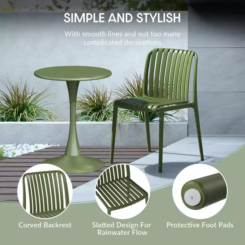 Set da 7 pezzi da pranzo per patio esterno WestinTrends Playa con sedie da patio impilabili