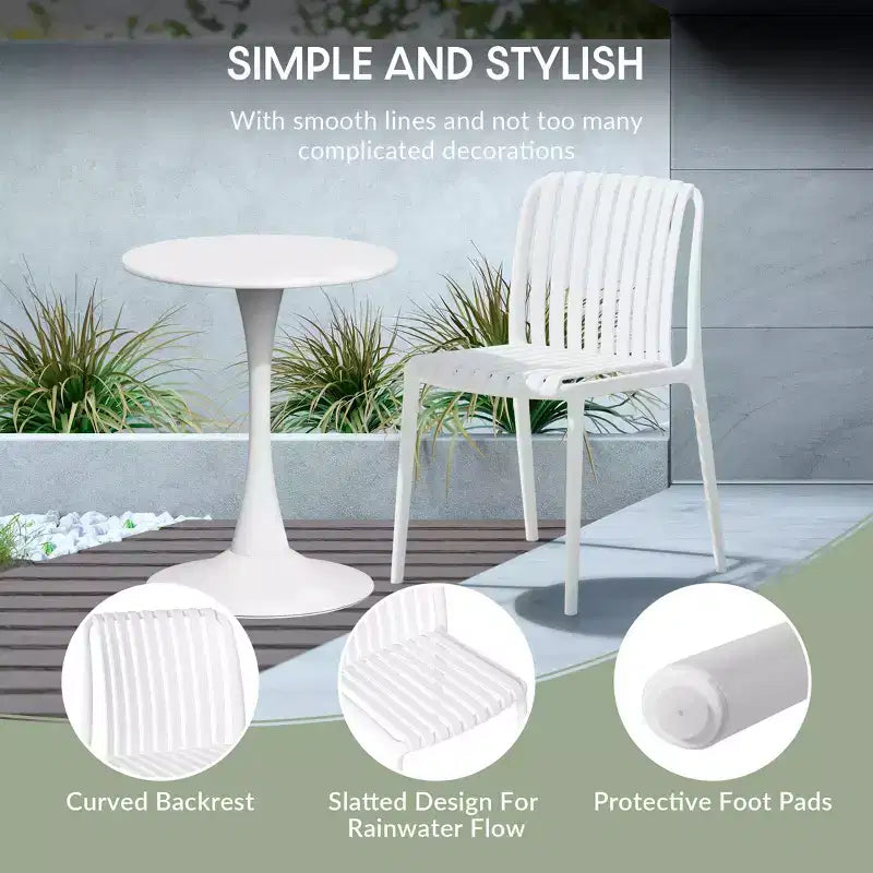 Set da 7 pezzi da pranzo per patio esterno WestinTrends Playa con sedie da patio impilabili