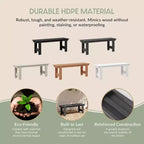 Set da pranzo rettangolare da esterno WestinTrends Ashore a 6 pezzi in HDPE con panca