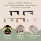 Set da pranzo rettangolare da esterno WestinTrends Ashore a 6 pezzi in HDPE con panca