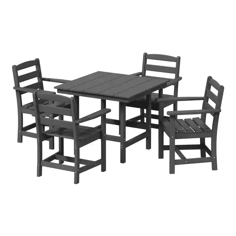 WestinTrends Ashore Set da pranzo quadrato da esterno 5 pezzi in HDPE con poltrone