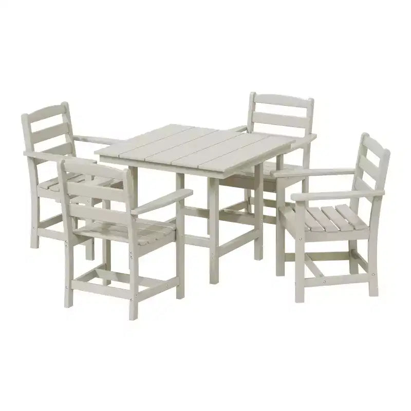 WestinTrends Ashore Set da pranzo quadrato da esterno 5 pezzi in HDPE con poltrone