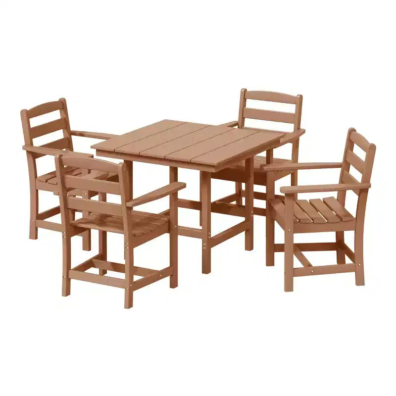 WestinTrends Ashore Set da pranzo quadrato da esterno 5 pezzi in HDPE con poltrone