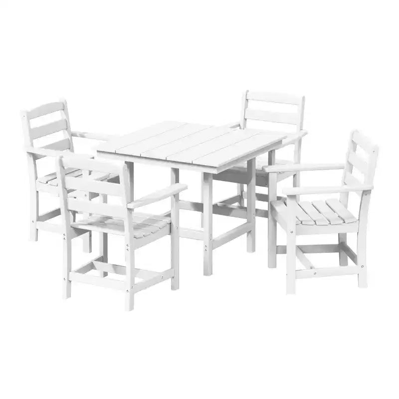 WestinTrends Ashore Set da pranzo quadrato da esterno 5 pezzi in HDPE con poltrone