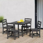 WestinTrends Ashore Set da pranzo quadrato da esterno 5 pezzi in HDPE con sedie laterali senza braccioli