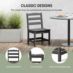 WestinTrends Ashore Set da pranzo quadrato da esterno 5 pezzi in HDPE con sedie laterali senza braccioli