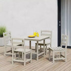 WestinTrends Ashore Set da pranzo quadrato da esterno 5 pezzi in HDPE con sedie laterali senza braccioli