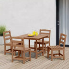 WestinTrends Ashore Set da pranzo quadrato da esterno 5 pezzi in HDPE con sedie laterali senza braccioli