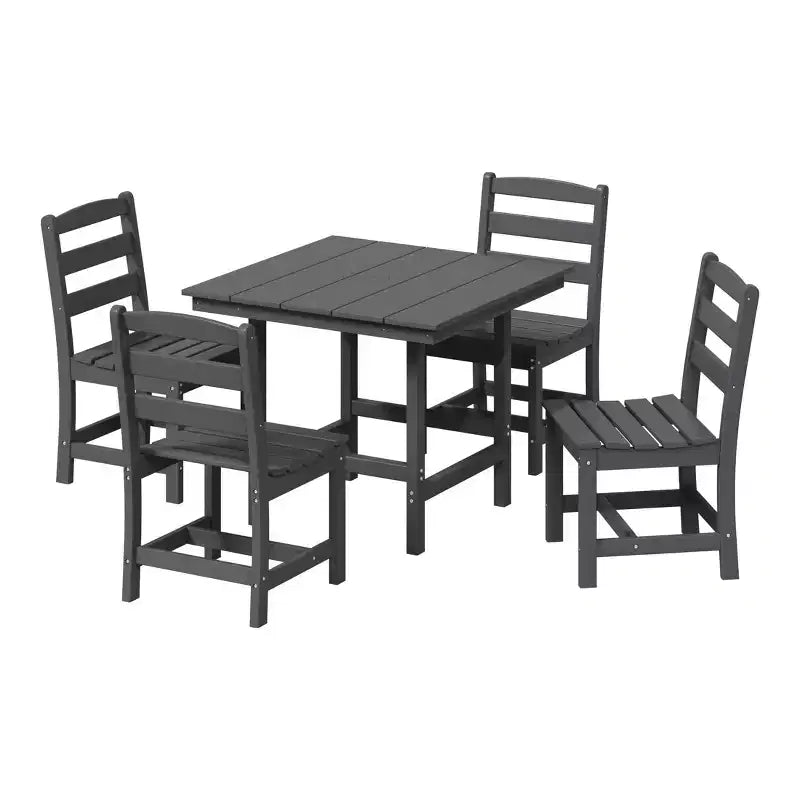 WestinTrends Ashore Set da pranzo quadrato da esterno 5 pezzi in HDPE con sedie laterali senza braccioli