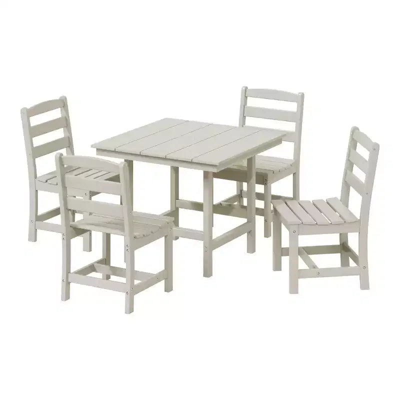 WestinTrends Ashore Set da pranzo quadrato da esterno 5 pezzi in HDPE con sedie laterali senza braccioli