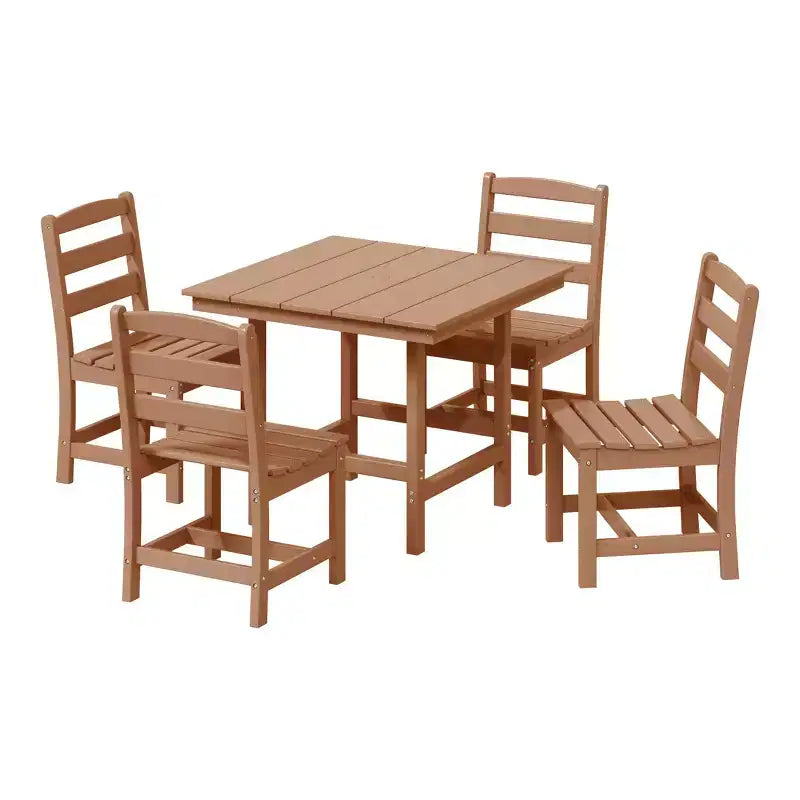 WestinTrends Ashore Set da pranzo quadrato da esterno 5 pezzi in HDPE con sedie laterali senza braccioli