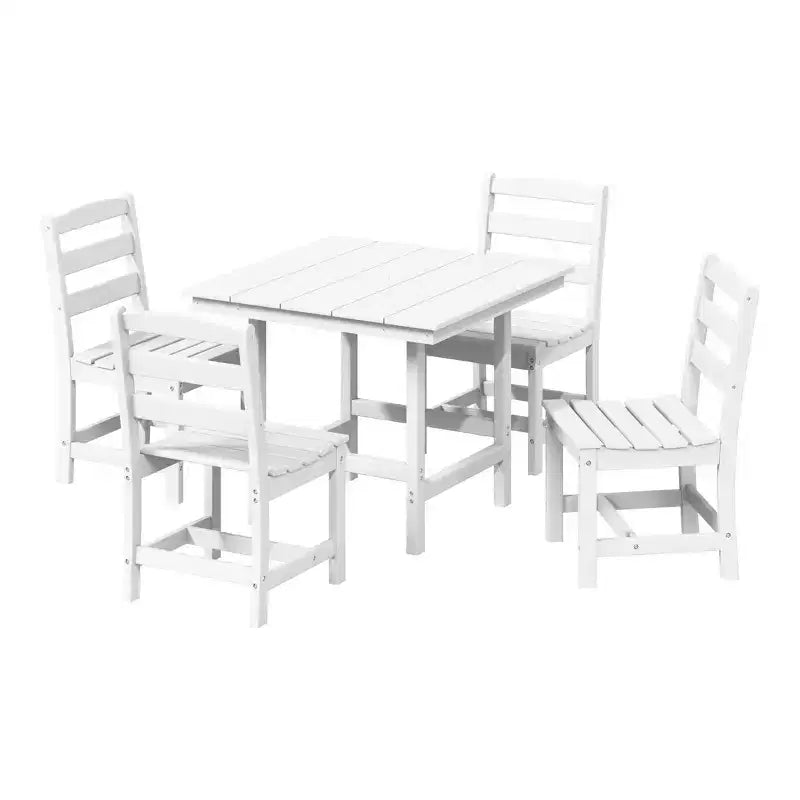 WestinTrends Ashore Set da pranzo quadrato da esterno 5 pezzi in HDPE con sedie laterali senza braccioli