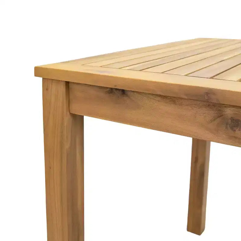 Tavolo da pranzo da esterno Sunnydaze Rodanthe in legno di acacia con finitura a olio naturale - 33,75 L