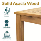 Tavolo da pranzo da esterno Sunnydaze Rodanthe in legno di acacia con finitura a olio naturale - 33,75 L