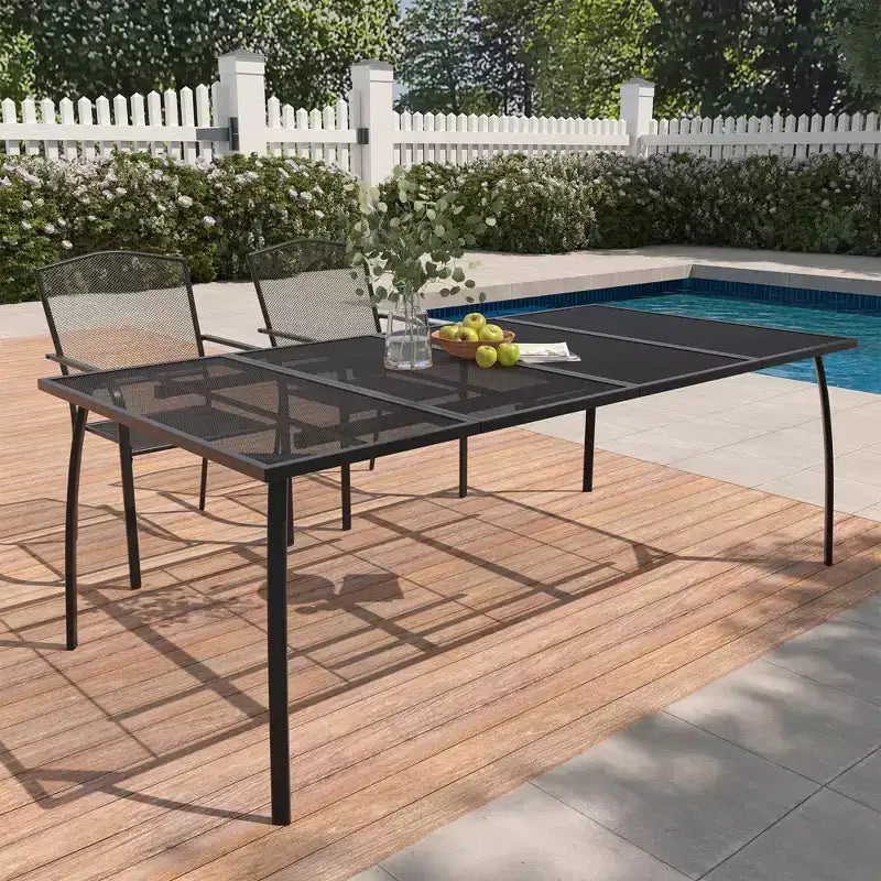 CLIHOME Tavolo da giardino in rete d'acciaio sovradimensionato per esterni, traspirante e facile da pulire