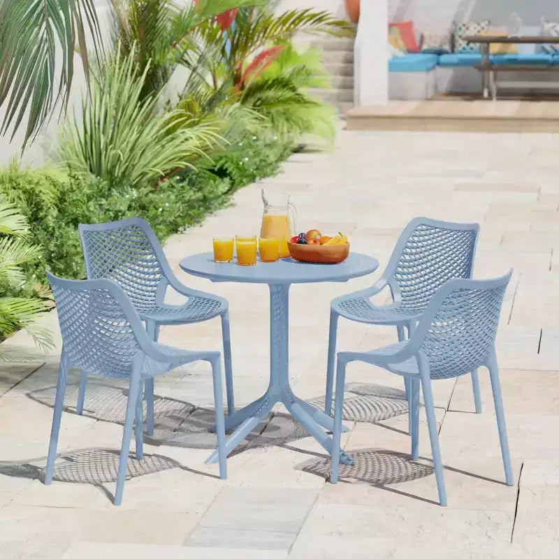 Tavolo da pranzo rotondo da esterno in plastica per 4 persone WestinTrends Playa 31.5