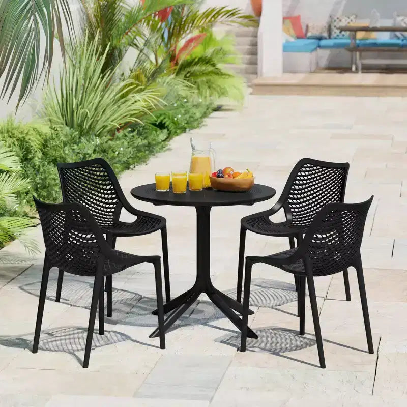 Tavolo da pranzo rotondo da esterno in plastica per 4 persone WestinTrends Playa 31.5