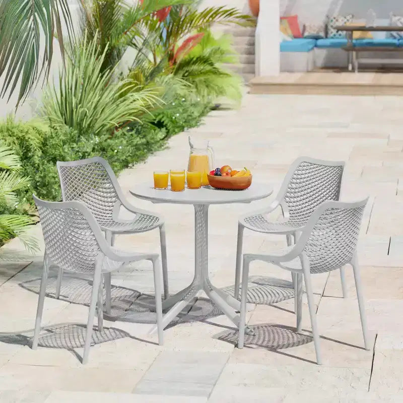 Tavolo da pranzo rotondo da esterno in plastica per 4 persone WestinTrends Playa 31.5