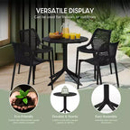 Tavolo da pranzo rotondo da esterno in plastica per 4 persone WestinTrends Playa 31.5
