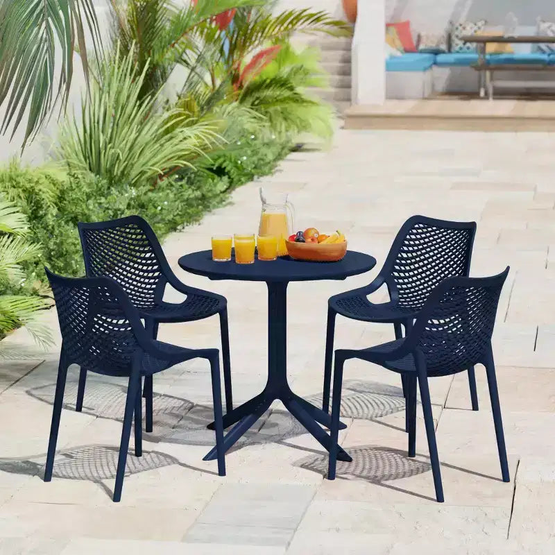 Tavolo da pranzo rotondo da esterno in plastica per 4 persone WestinTrends Playa 31.5
