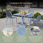 WestinTrends Playa, tavolo da pranzo da esterno quadrato in resina plastica da 31,5" per 4 persone