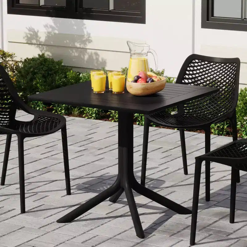 WestinTrends Playa, tavolo da pranzo da esterno quadrato in resina plastica da 31,5" per 4 persone
