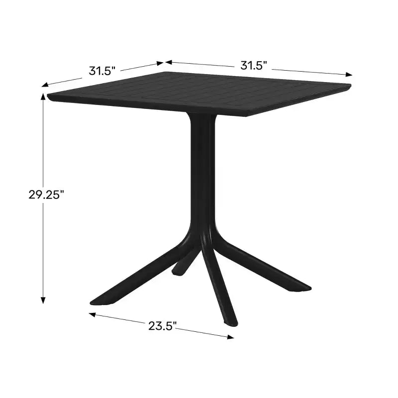 WestinTrends Playa, tavolo da pranzo da esterno quadrato in resina plastica da 31,5" per 4 persone