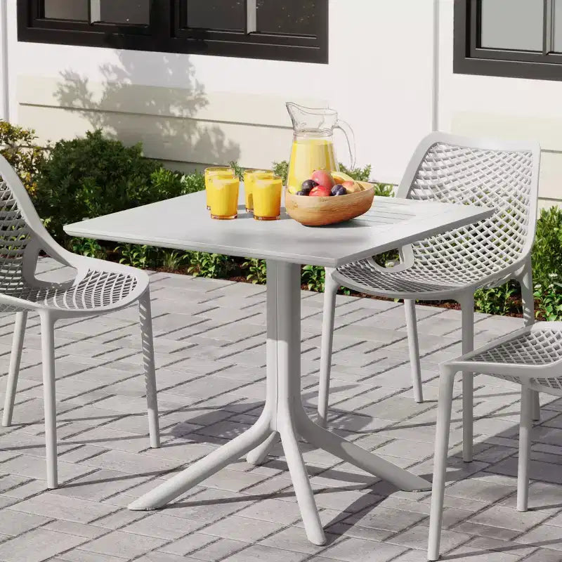 WestinTrends Playa, tavolo da pranzo da esterno quadrato in resina plastica da 31,5" per 4 persone