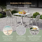 WestinTrends Playa, tavolo da pranzo da esterno quadrato in resina plastica da 31,5" per 4 persone