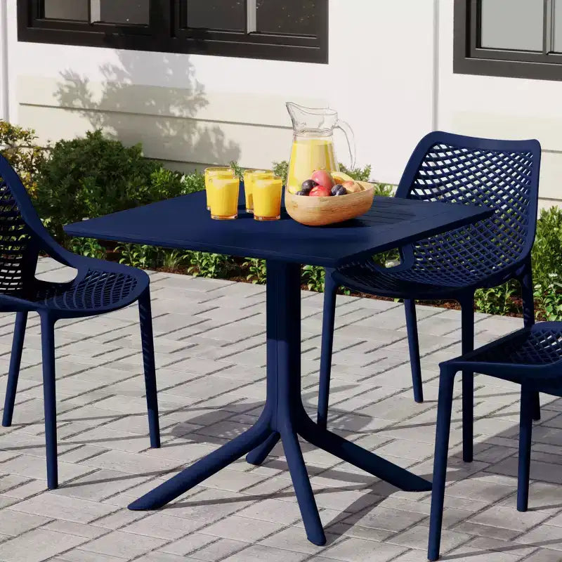 WestinTrends Playa, tavolo da pranzo da esterno quadrato in resina plastica da 31,5" per 4 persone
