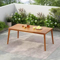 Christopher Knight Home Veronica Outdoor Rustic Acacia Wood Dining Table with Slatted Design