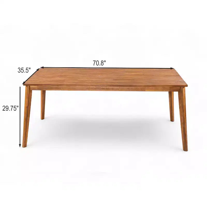 Christopher Knight Home Veronica Tavolo da pranzo rustico da esterno in legno di acacia con design a doghe