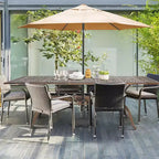 Tavolo rettangolare Karl Home in alluminio bronzato da 87 pollici per patio