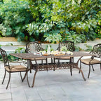 Tavolo rettangolare Karl Home in alluminio bronzato da 87 pollici per patio