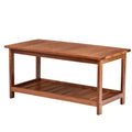 Karl Home Patio 2-Tier Poplar Wood Coffee Table