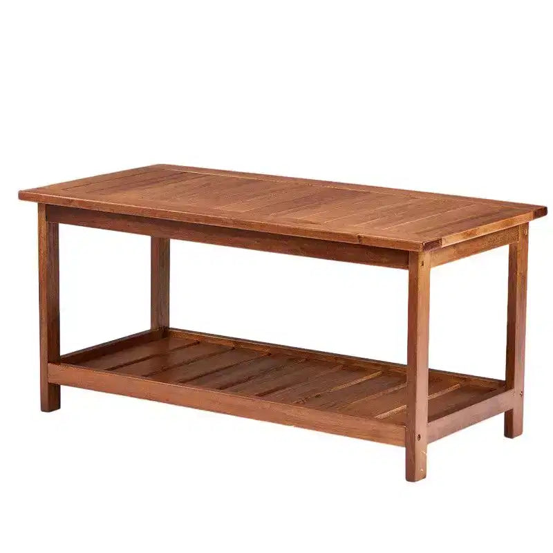 Karl Home Patio 2-Tier Poplar Wood Coffee Table