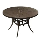 CLIHOME 48 Cast Aluminum Round Dining Table with Umbrella Hole