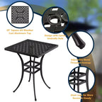 CLIHOME Set da 3 Pezzi da Bar per Patio in Alluminio Pressofuso con Cuscini per Divano