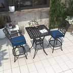 CLIHOME Set da 3 Pezzi da Bar per Patio in Alluminio Pressofuso con Cuscini per Divano