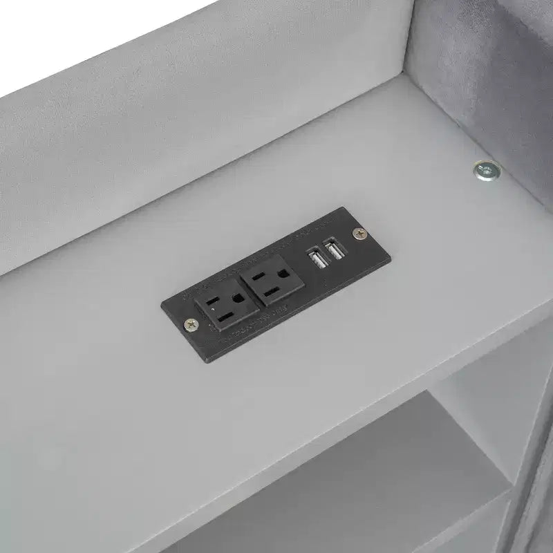 Letto da giorno imbottito moderno Merax Twin-size con letto estraibile, vano portaoggetti, porte USB e presa di corrente