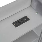 Letto da giorno imbottito moderno Merax Twin-size con letto estraibile, vano portaoggetti, porte USB e presa di corrente