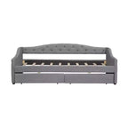 Divano letto imbottito Whisen Twin XL con luci a LED e 2 cassetti