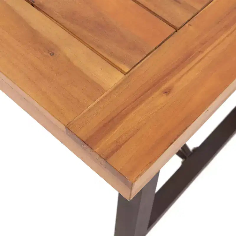 GDFStudio Mahalo Set da pranzo da 6 pezzi in vimini e legno di acacia da esterno con panca