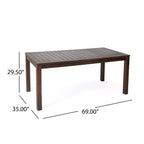 GDFStudio Paoha Set da pranzo da 7 pezzi in legno di acacia per esterni con design a doghe