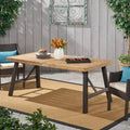 Christopher Knight Home Borocay 70.5 Outdoor Acacia Wood Dining Table with Slatted Top and H-Frame Base